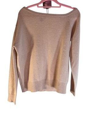 Saks Fifth Avenue 100% Cashmere Off-The-Shoulder Sweater - Tan - Medium